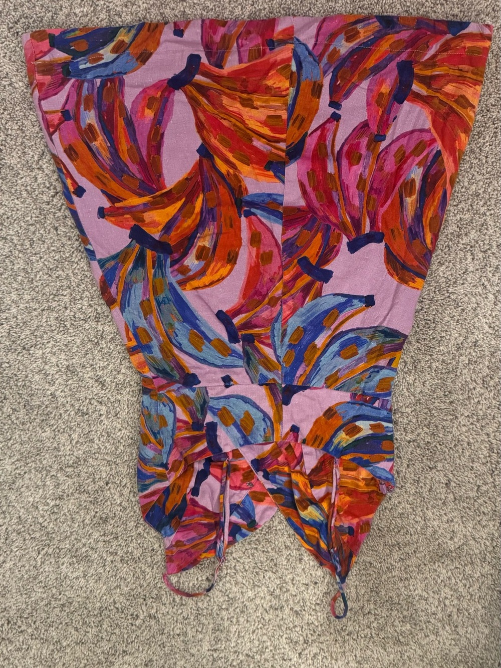 XS FARM Rio “Coloured Bananas” Wrap Mini Summer Linen Dress - Picture 3 of 6